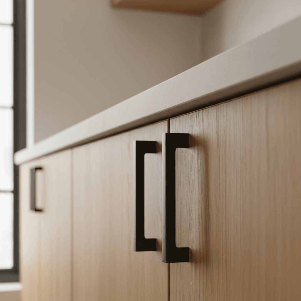 Custom shaker-style kitchen cabinets with solid wood doors