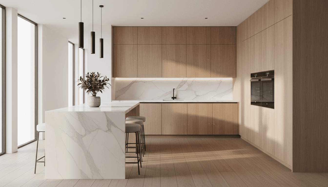 Walnut kitchen island with butcher block top